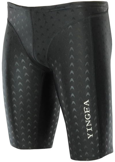 Yingfa Mens 9205-1 Sharkskin Jammers Black Fina Approved
